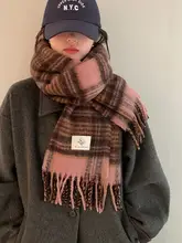 チェック柄の高級感あるマフラー【冬用・女性用・リバーシブル・春秋対応・極上の柔らかさ】