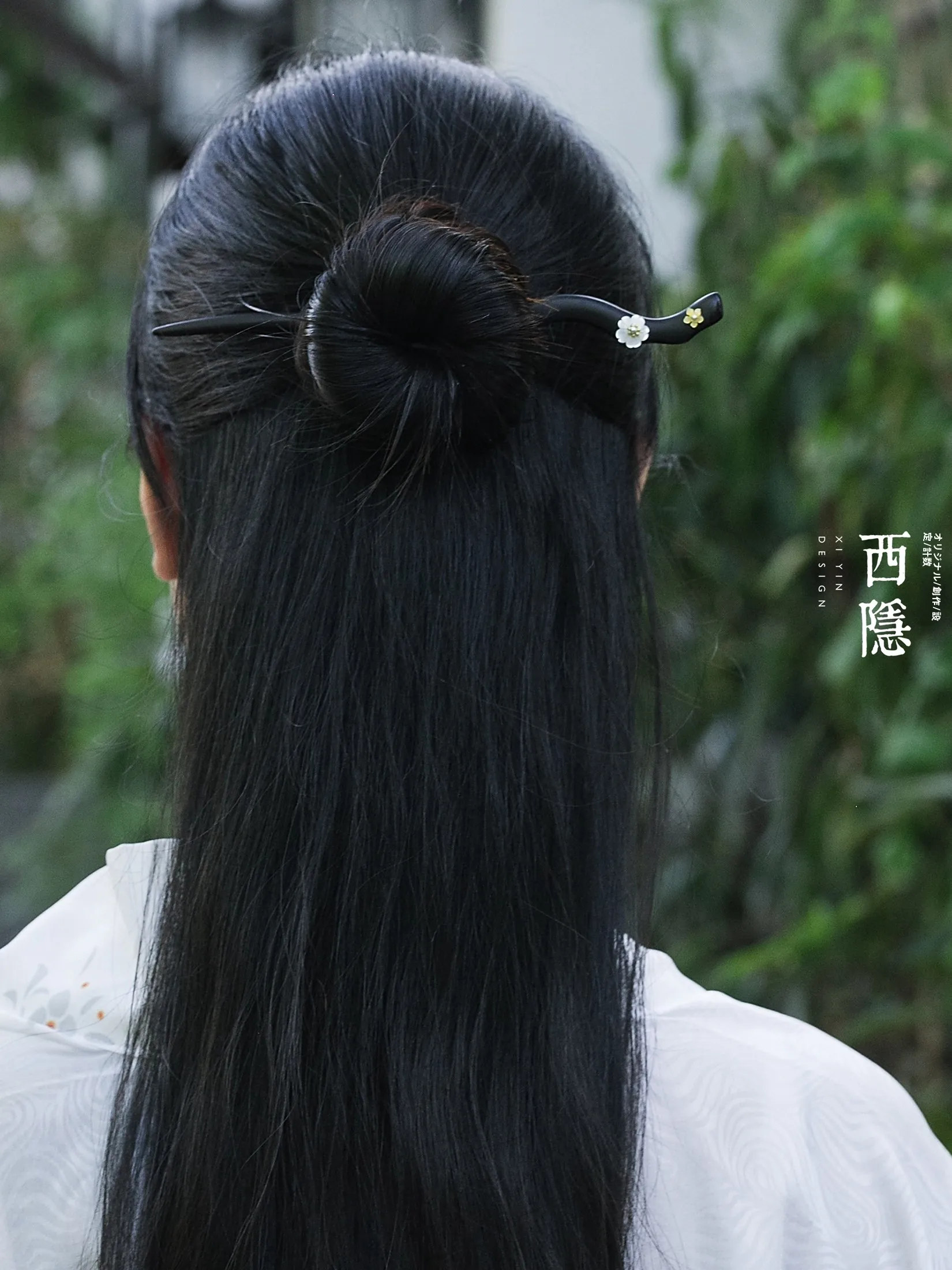 行香子 黒檀木製ヘアピン：オケージョンスタイルに最適な上品なオリジナルデザイン