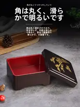 蓋付きウナギ弁当箱【金扇デザイン・和風・一層・料理店用】