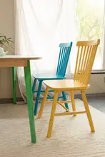 ウィンザーデザインのカラフルな木製ダイニングチェア【マカロンカラー・高い背もたれ・ナチュラル素材】