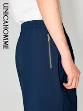 几何立体デザインの軽やかで快適なウエストゴムショートパンツ