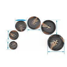 黒色樹脂ボタン【男性用スーツ・女性用ウールコートに最適・丸型】