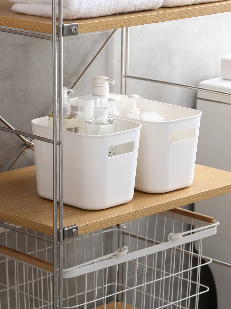 キッチン用プラスチック収納ボックスD3989：細々したものの収納に最適な長方形ケース