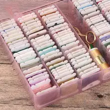 刺繍用糸整理ボックス【大容量・ピンク・クロスステッチ用】