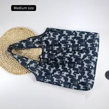 中型カートゥーンプリントエコバッグ【折りたたみ可能・ショッピング用・食材や雑貨用】
