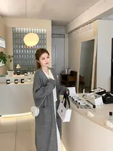 高級ウールロングカーディガン【秋冬用・スリムフィット・シンプルデザイン】