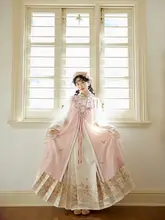 立衿デザイン短袖トップスとマーメイドスカートの漢服【芍薬・クラシックスタイル】（セットアップ対応）