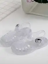 サイズ大きめの子供用ジェリーサンダル【クリスタル風・女児用・包頭ローマ風・防水・防滑・柔らかいソール】（セットアップ対応）