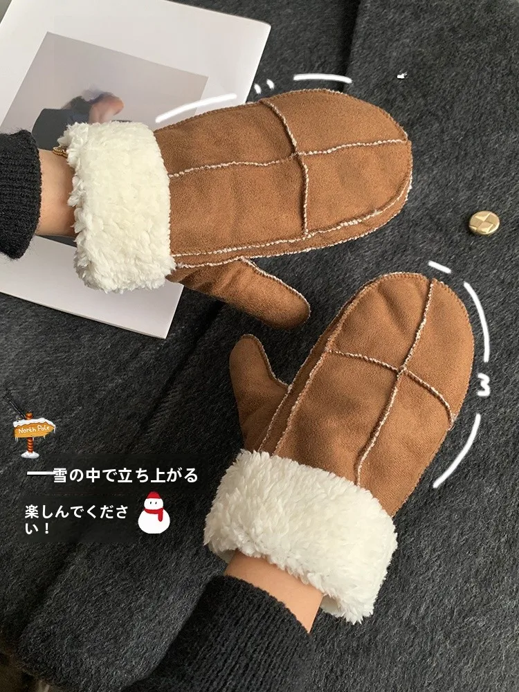 保温加絨の厚手手袋：手荒れ対策に最適な連指デザインと実用性のバランス