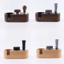 コーヒーマシン用胡桃木製ハンドルなしプレス＆布粉器【タマイズアクセサ  リー・コーヒー用ベース】（セットアップ対応）