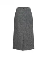 羊毛混紡の優雅なHラインのストレートスカート【バックスリット・秋冬対応】