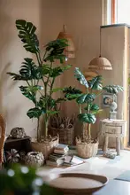 室内用大型観葉植物 モンステラ風人工樹木【落地用・リアルな造形】