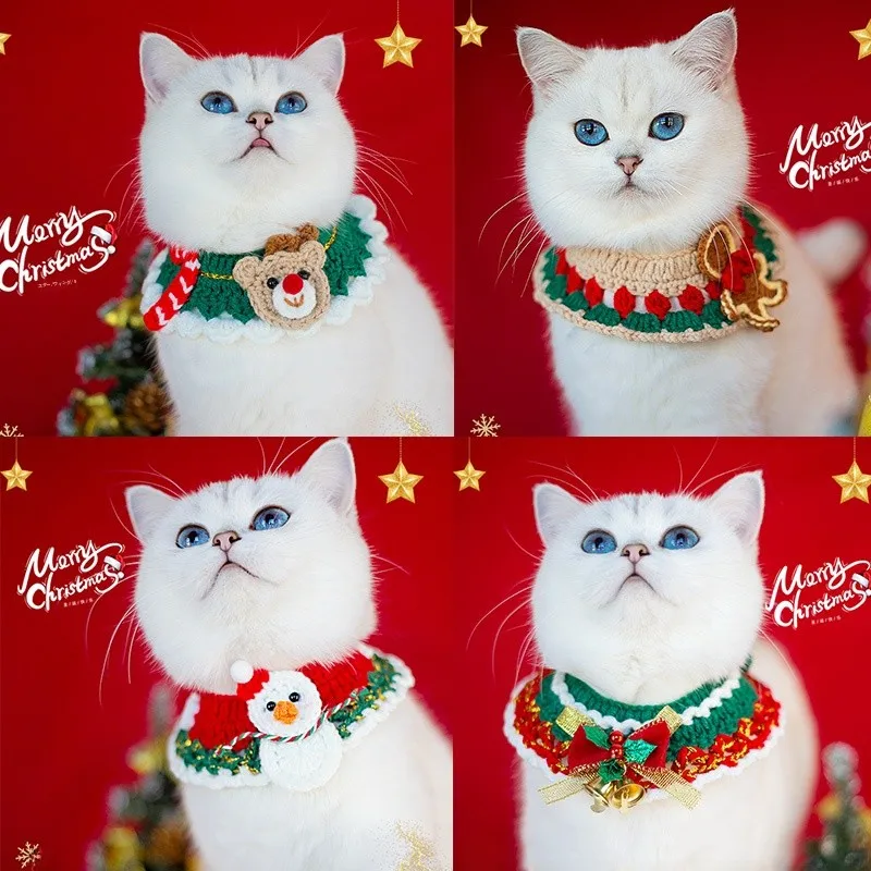 クリスマスペット用手編み毛糸スカーフ：犬猫向け保温長条タイプの実用性とシーン別選定ガイド