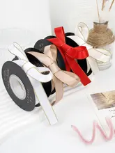 赤いリボンの花束用デコレーションリボン【1.6cmゴールドエッジ・ポリエステル製・両面サテン】