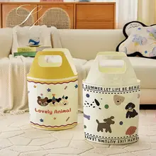 かわいいデザインの布製おもちゃ収納バスケット【厚手・大容量・子供向け】