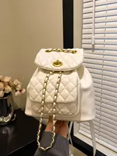 菱形刺繍のミニリュック【チェーン付き・旅行用・2wayデザイン】