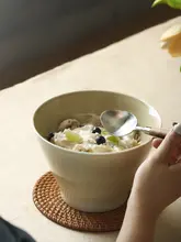 陶器の斗笠ボウル 家庭用 高脚ラーメンボウル 創造的 サラダボウル フルーツボウル 食器 美しい