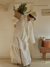 デザイン感漂う粗棒針編みの透かし模様カーディガン【春用・女性用・極上の柔らかさ】