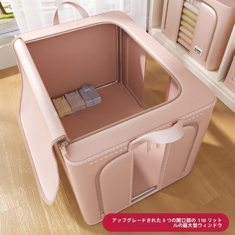 大容量三窓付き衣類収納バッグ：厚手生地で季節の変わり目を効率的に管理