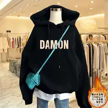 フード付きワイドフィット中長丈パーカー【保温・カジュアルスタイル・男女兼用】（セットアップ対応）