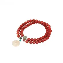 優雅なデザインのパールとマヌカのブレスレット【新中式・重ね着用】