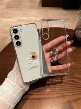 透明カバー サムスンGalaxyシリーズ用【功夫小猫デザイン・衝撃吸収・カップル向け】