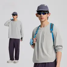 春秋用速乾長袖ユニセックスTシャツ【防晒・透湿・ランニング向き・ゆったりデザイン】