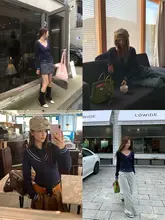 Ranweardu Vネック対比色デザイン 学院風ニットセーター【レディース・春秋用】