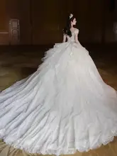 一字肩ドレス【高級感あるフレンチスタイル・妊婦対応・トレーン付き】
