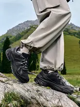 ERKE アウトドア登山シューズ【通気性・ブラック・メンズ・軽量デザイン】