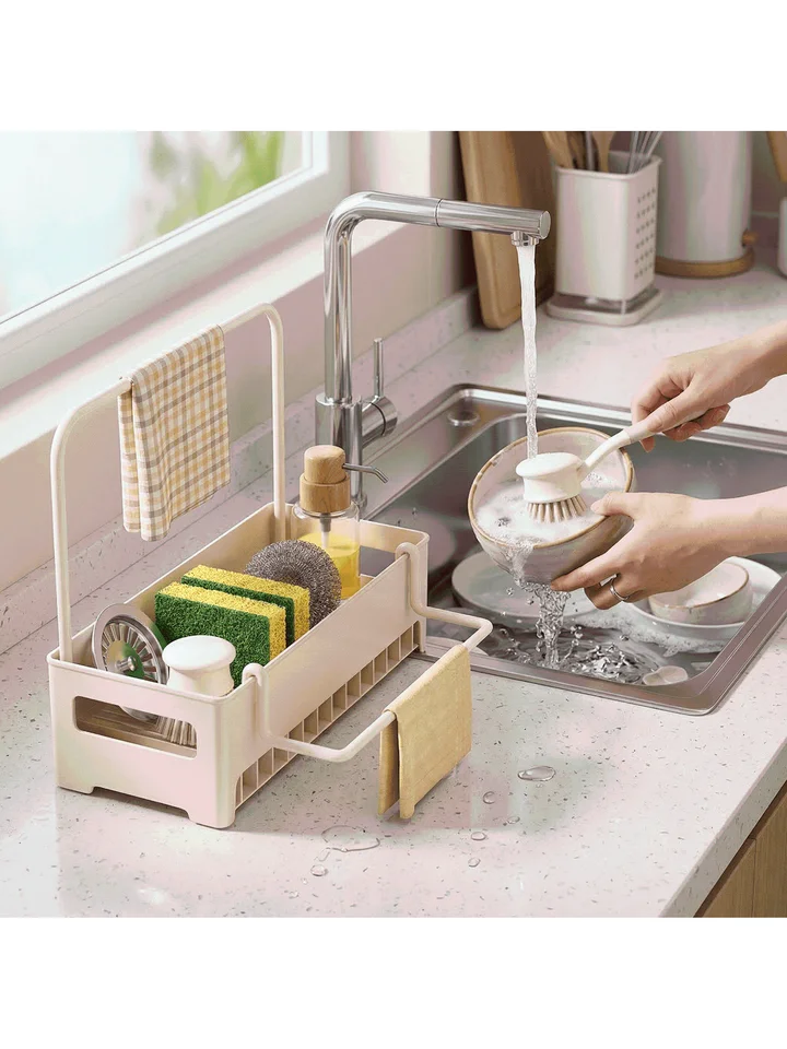 キッチン用スチール製水切りスポンジホルダー【多機能・おしゃれなデザイン】