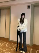 高腰デザインのラフなスタイル！深灰色のフレアデニムパンツ【極上の柔らかさ・パネルカラー】