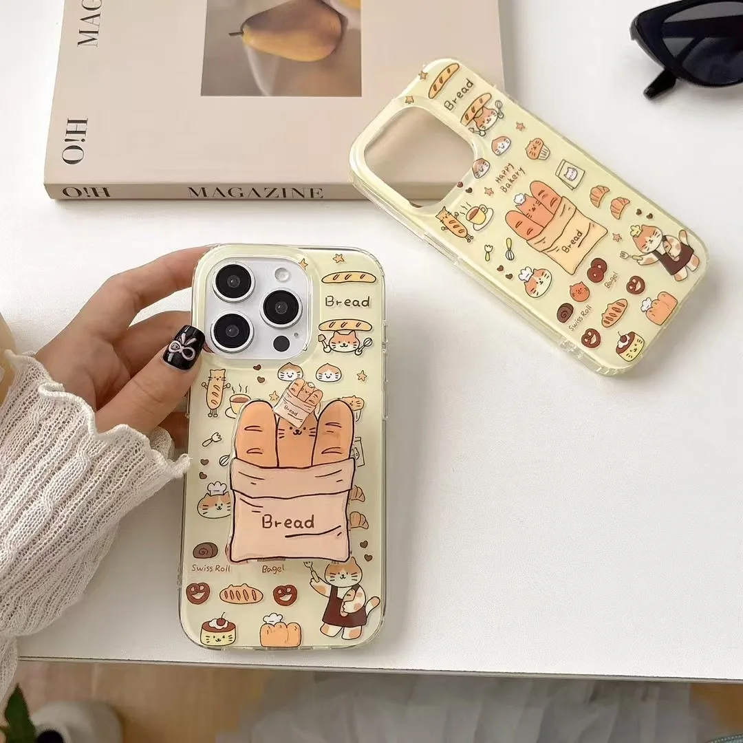 カートゥーンパン型スマートフォンケース：インスタ風デザインと衝撃吸収の実用性
