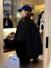 ブラックワイドショートジャケット【春秋用・女性・ボンバージャケット】