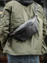 シンプルなデザインの本革メンズボディバッグ【軽量・通勤用・斜め掛け】