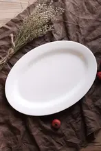 純白の無鉛骨瓷製日式オーバルプレート【家庭用・クリエイティブデザイン・フルーツ皿】