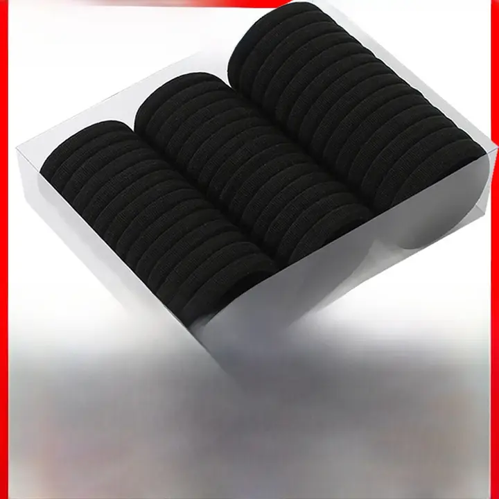 黒色高弾力ヘアゴム【耐久性・女性用・ポニーテール用】