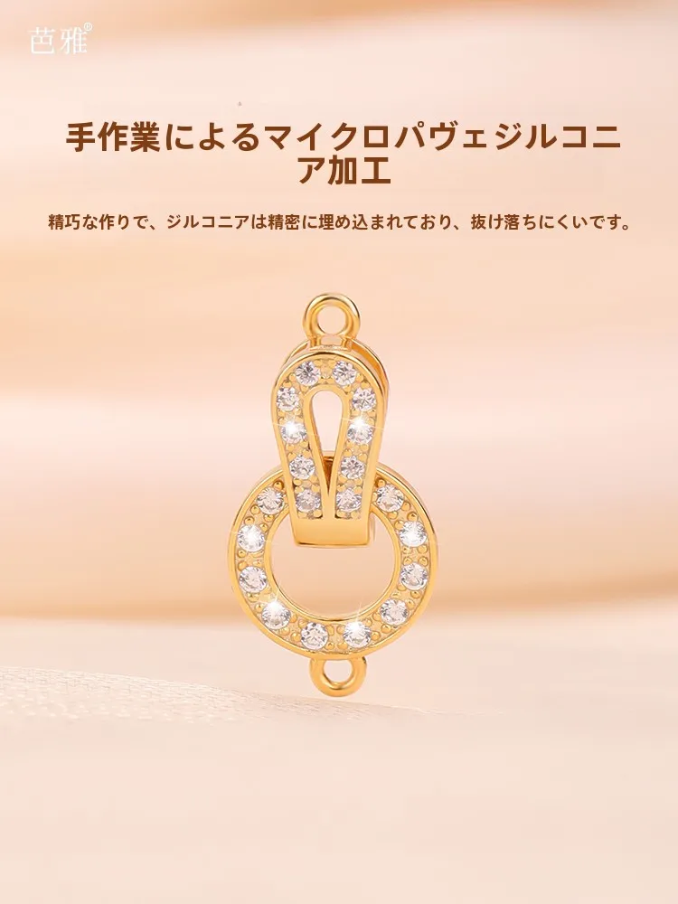 真珠ボタン万能金具：S925シルバー馬蹄型でDIYネックレスやブレスレットを簡単に作る