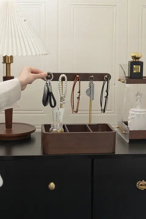 家庭用収納ラック【小型・デスクトップ用・フック付き】