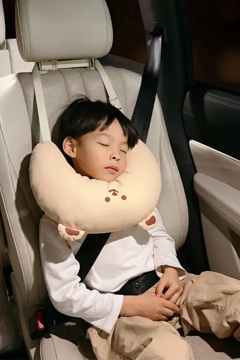 車用 U型 ネックピロー【長距離旅行・子供用・サイドスリープ対応】