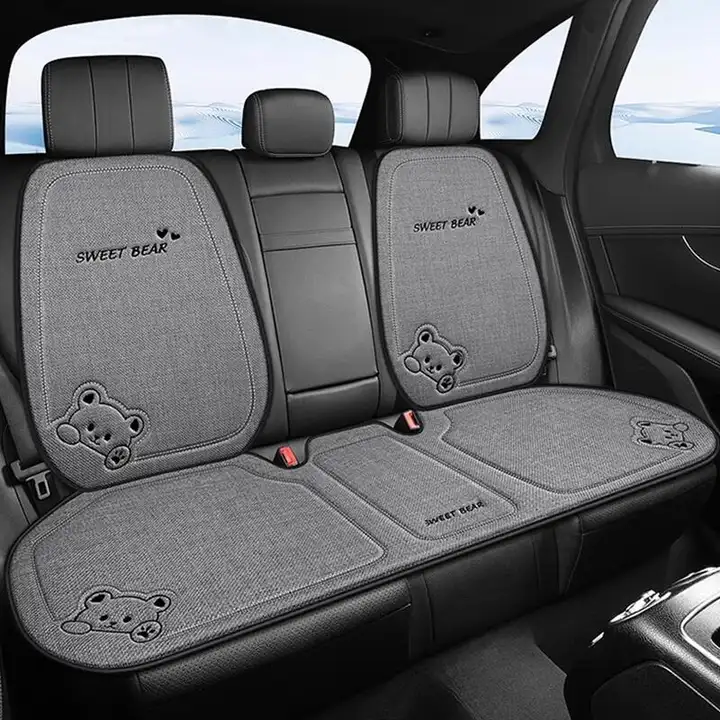 通年対応 リネン製車用シートカバー【通気性・夏用・汎用】