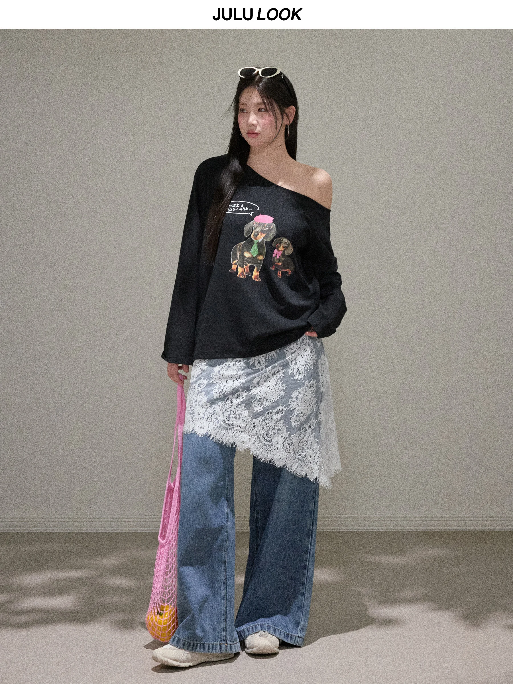 デニム フリル パンツ：JULULOOKの通勤風デザインが実用性を実現