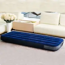 植毛ストライプシングルエアベッド【アウトドアキャンプ用】（セットアップ対応）