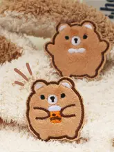 可愛い毛糸のクマ刺繍装飾パッチ【破洞補修用】