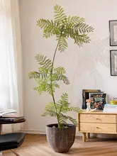 ブルーフラワーシミュレーショングリーン植物のフロアプランター【モダン・北欧風・インテリア装飾用】