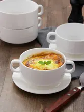 スープボウル スープカップ 取っ手付き ボーンチャイナ 茶碗蒸し器 デザート サラダ 耐熱