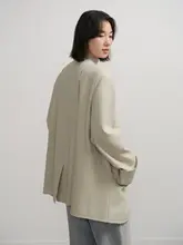 感あふれるノーカラーイージーウエアジャケット【春季用・フロントリボン付き】