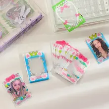 Hisocute オリジナル透明カード保護ケース【星柄・ハートデザイン・3インチ用】