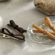 エレガントなアセテートリボンヘアクリップ【サイドバング・カエルクリップ・韓国スタイル】