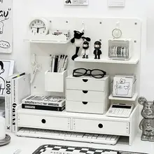 デスクラック 本棚 有孔ボード キッズ 男の子 女の子 学生 卓上 多段 多機能 収納 勉強